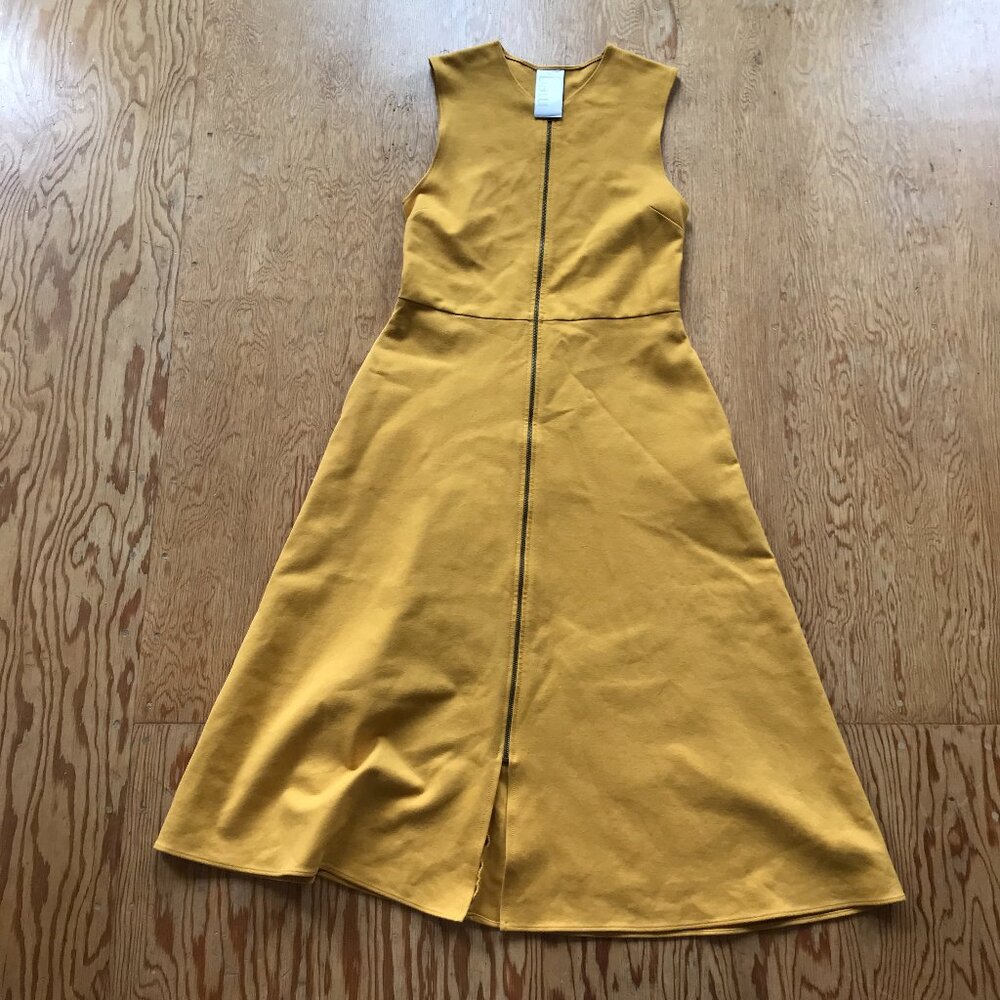 Yellow Sleeveless A-line Zip Dress by Meg
